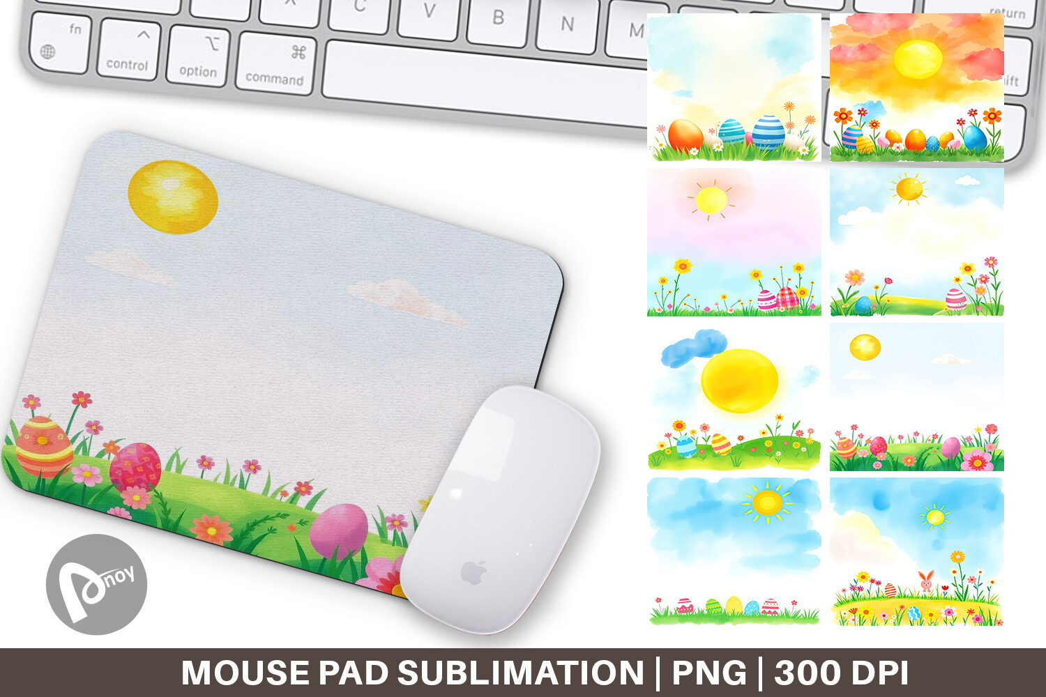 Mouse Pad Sunny Sky with Easter Graphic by Artnoy · Creative Fabrica