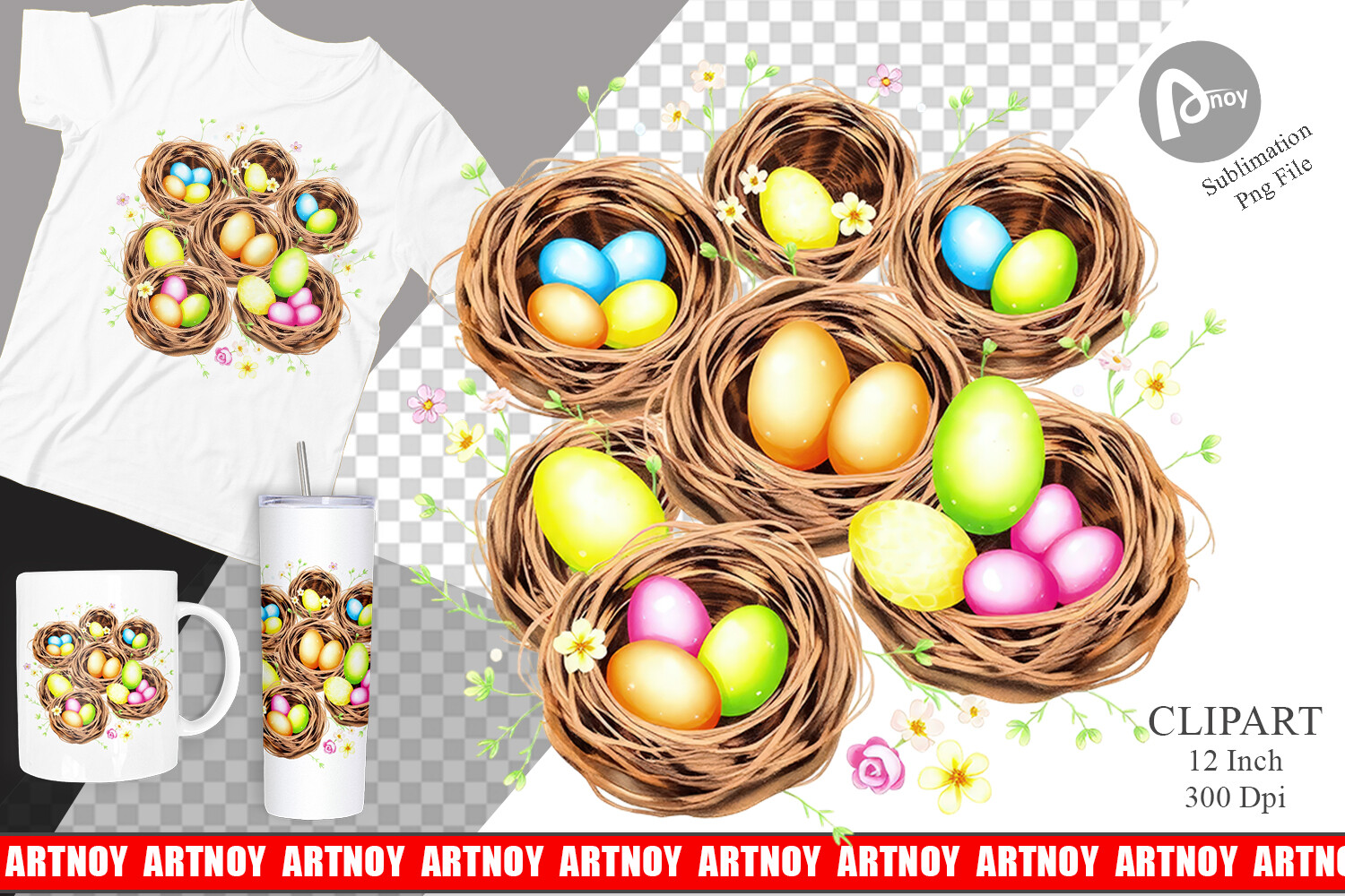 Nests with Eggs Clipart Graphic by Artnoy · Creative Fabrica