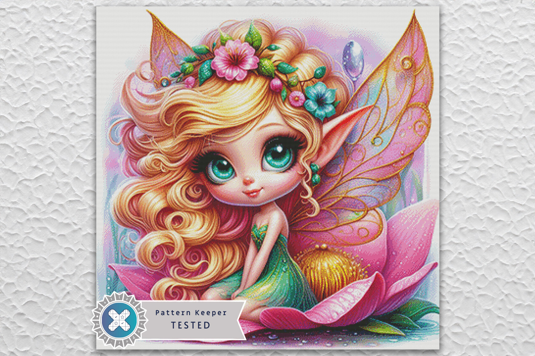 Water Lily Fairy Cross Stitch Pattern