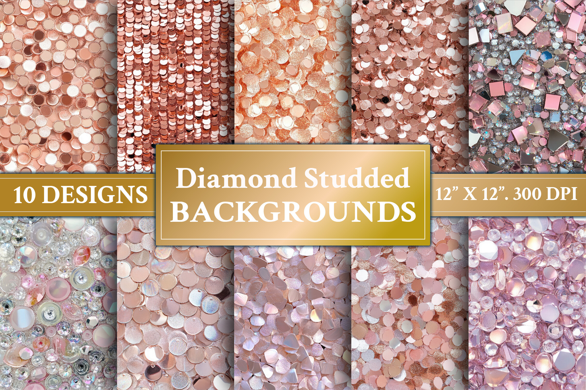Diamond Studded Digital Paper Graphic by Art Zone · Creative Fabrica