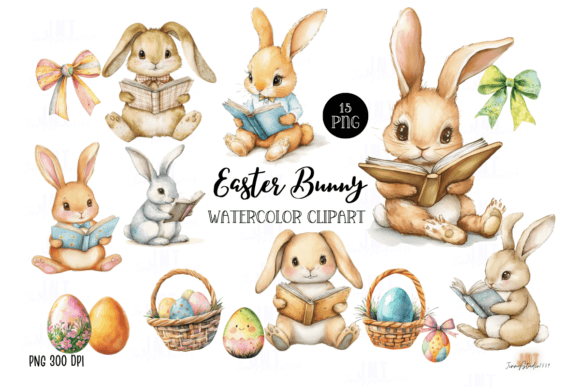 Easter Bunny Clipart Bundle Graphic by JinnyStudio7559 · Creative Fabrica
