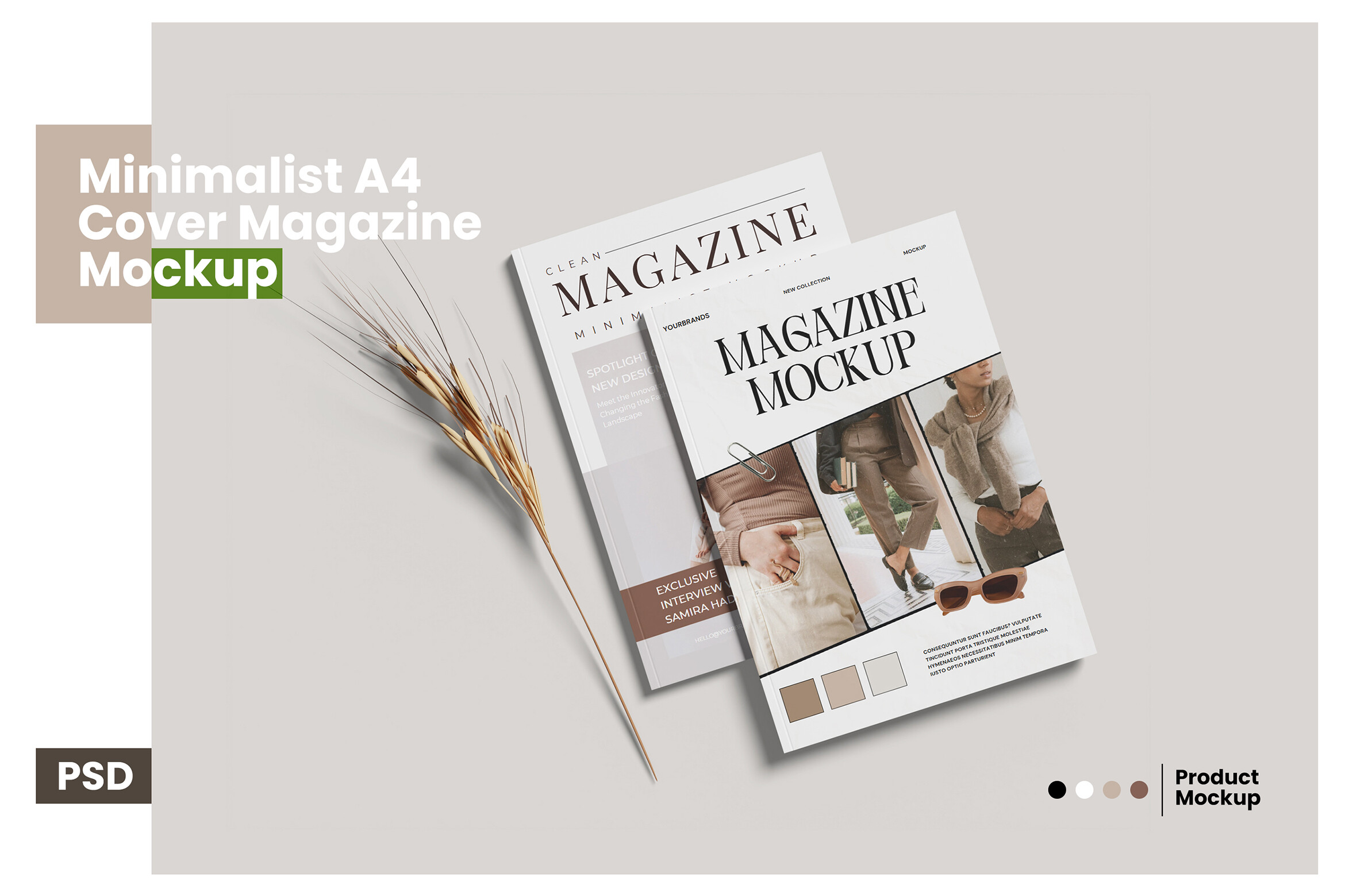 Minimalist A4 Cover Magazine Mockup Graphic by My Code Std · Creative ...
