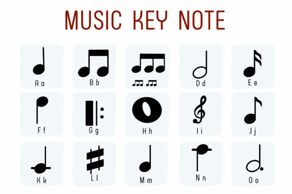 Music Key Note Font PNG with transparent background - Preview 1