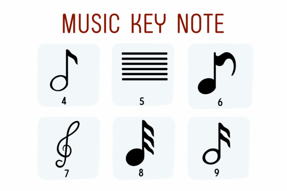Music Key Note Font PNG with transparent background - Preview 3