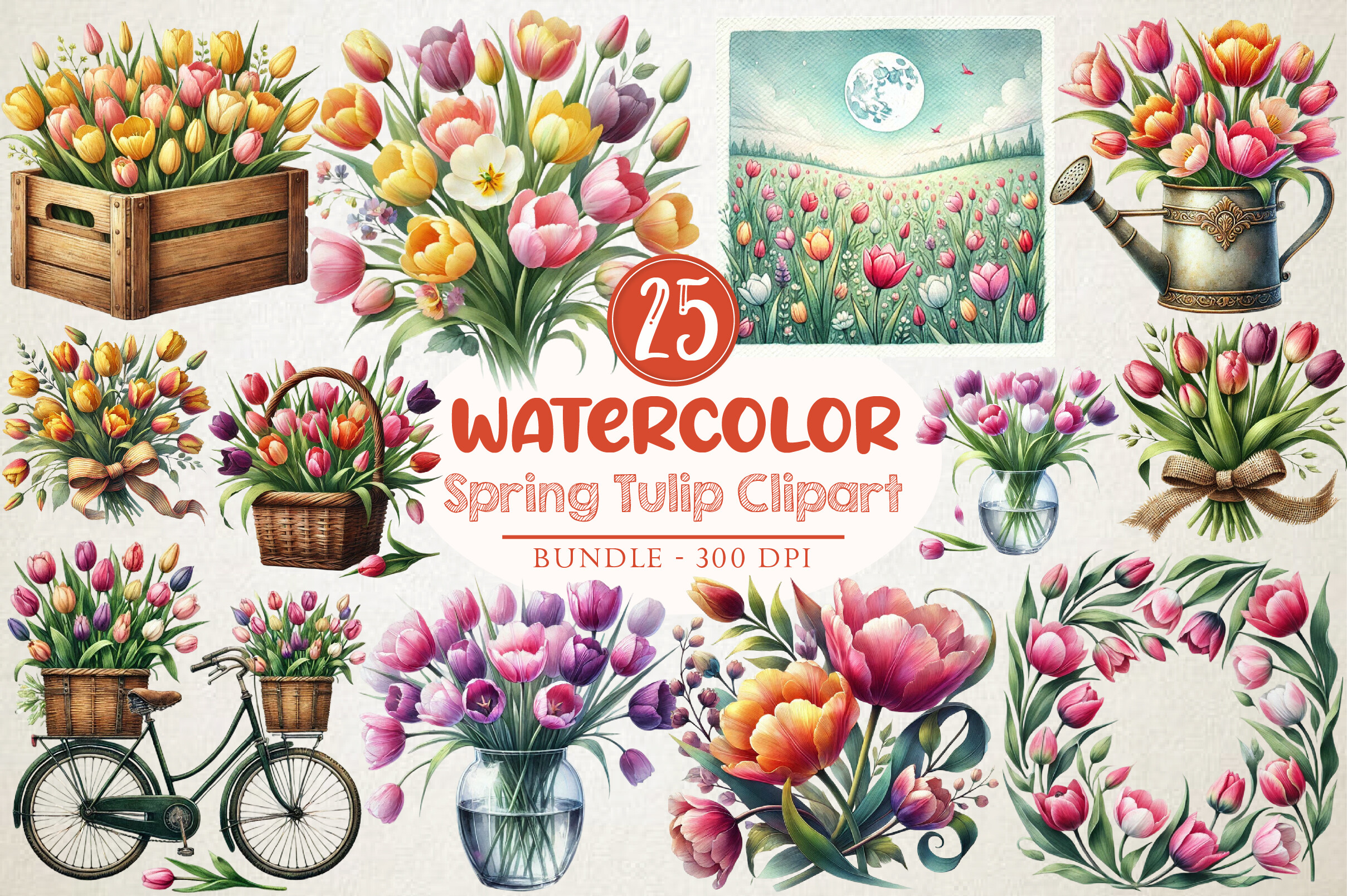 Spring Tulip Flower Sublimation Clipart Graphic by RevolutionCraft ...