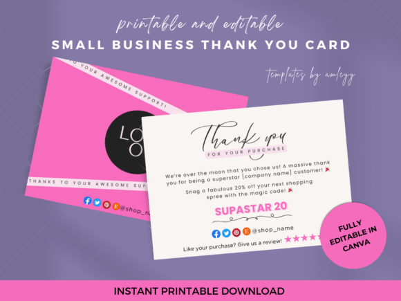 Thank You Card Template for Canva