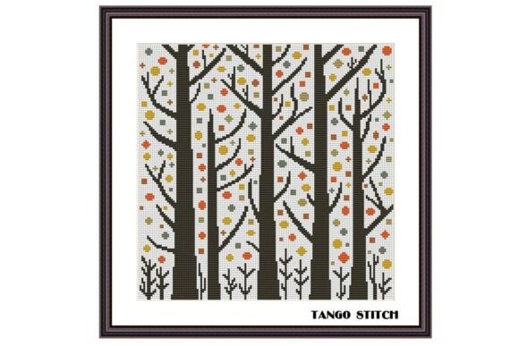 Winter Forest Easy Cross Stitch Pattern