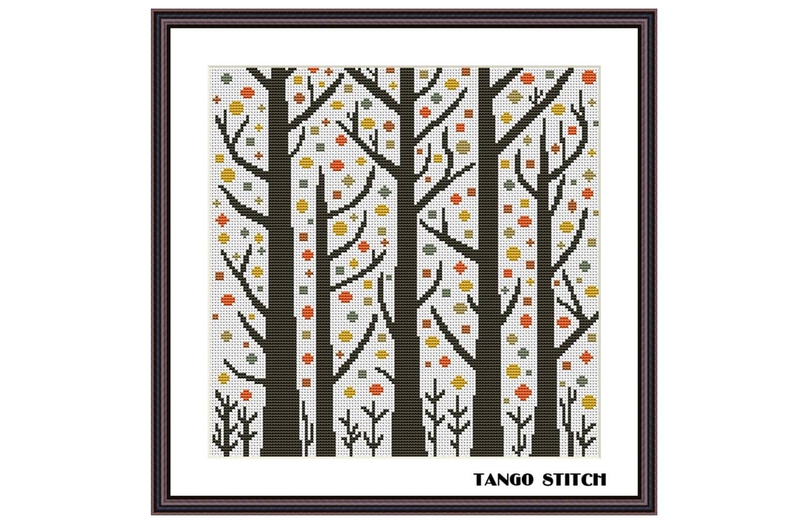 Winter Forest Easy Cross Stitch Pattern