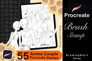 55 Procreate Anime Couple Stamps Set 2