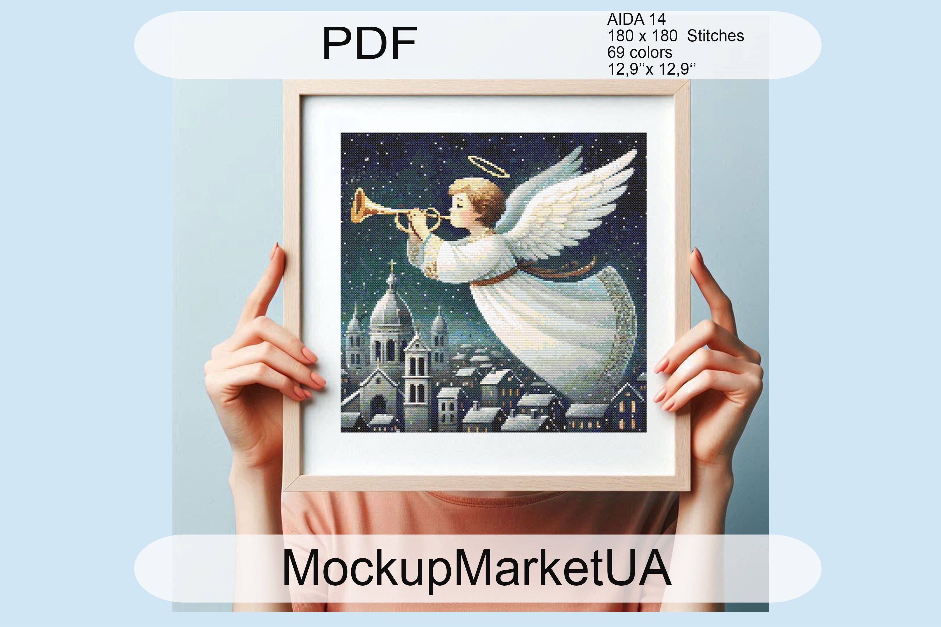 Angel Cross Stitch Pattern DIY PDF