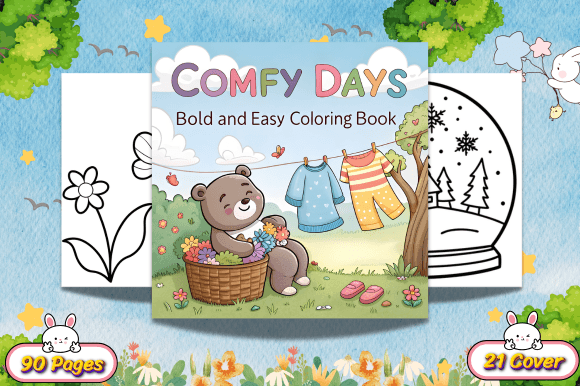 Bold and Easy Comfy Days Coloring Pages