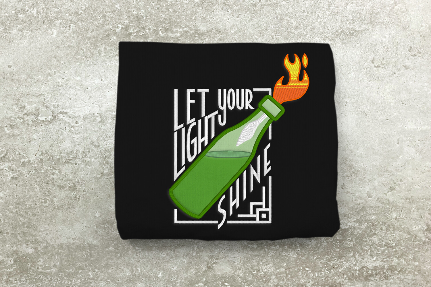 Bottle Let Your Light Shine Applique