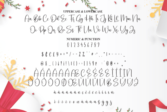 Christmas Varsity Font PNG with transparent background - Preview 6