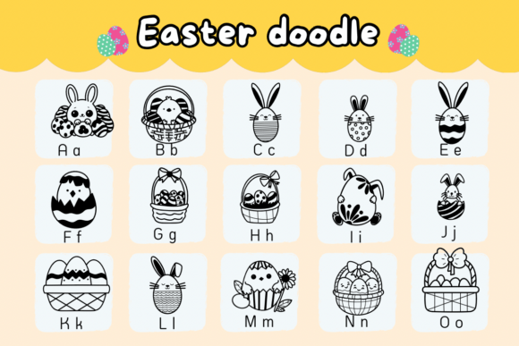 Easter Doodle Font PNG with transparent background - Preview 1