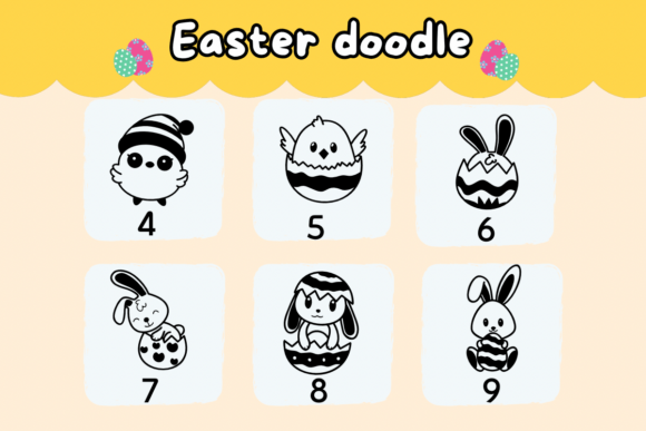 Easter Doodle Font PNG with transparent background - Preview 3