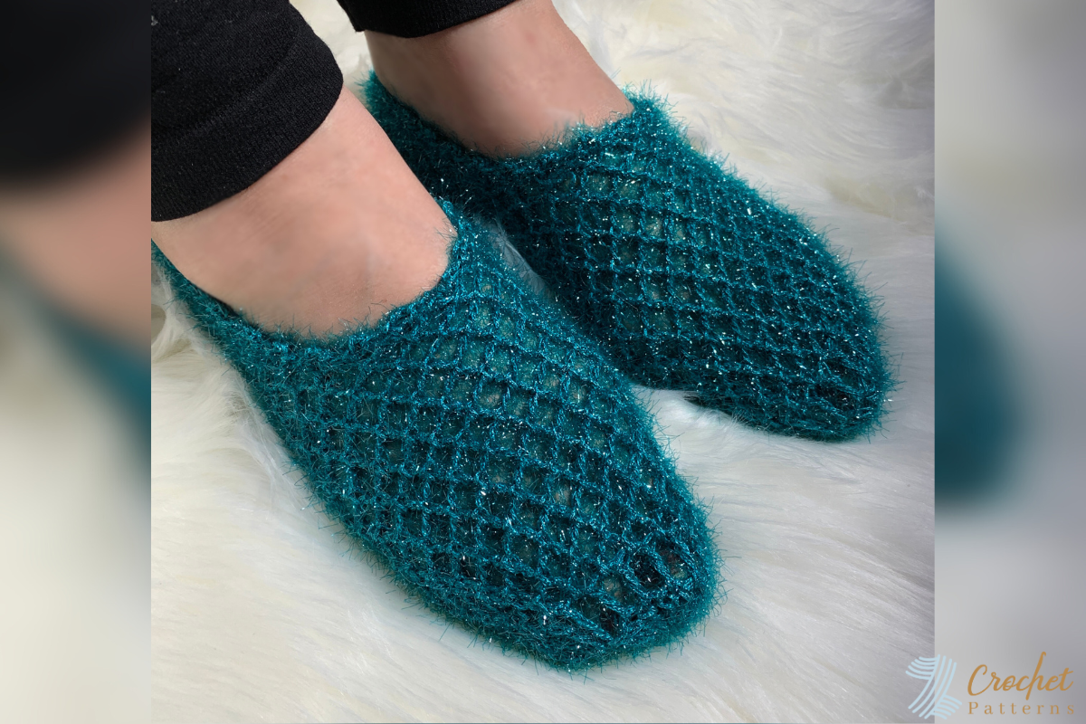 Fishnet Slippers Crochet Pattern