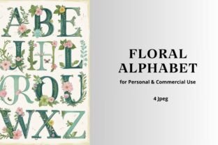 Floral Alphabet Background Graphic by Super KDP · Creative Fabrica