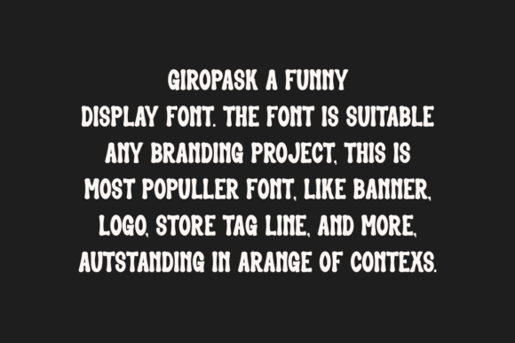 Giropask Font PNG with transparent background - Preview 1