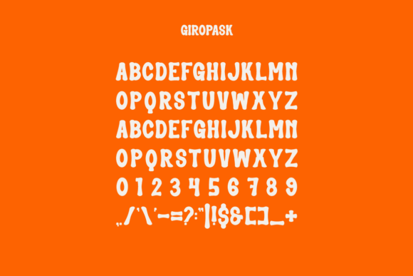 Giropask Font PNG with transparent background - Preview 2