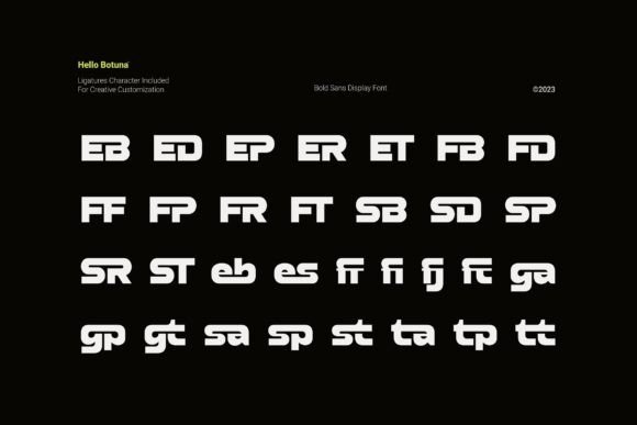 Hello Botuna Font PNG with transparent background - Preview 4