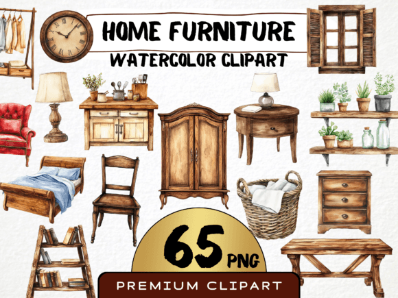 Home Furniture Clipart Watercolor 65 Png