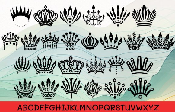 Indian Tribal Crown Font PNG with transparent background - Preview 1