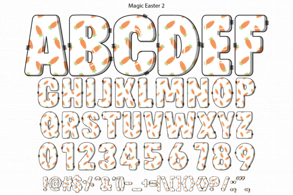Magic Easter Font PNG with transparent background - Preview 3