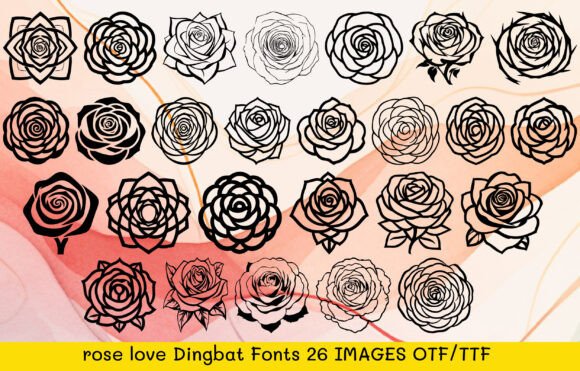 Rose Love Dingbats Font By MOMAT THIRTYONE