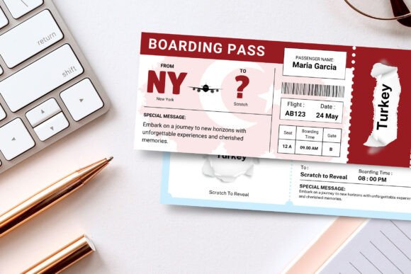 Scratch Reveal Surprise Boarding Pass