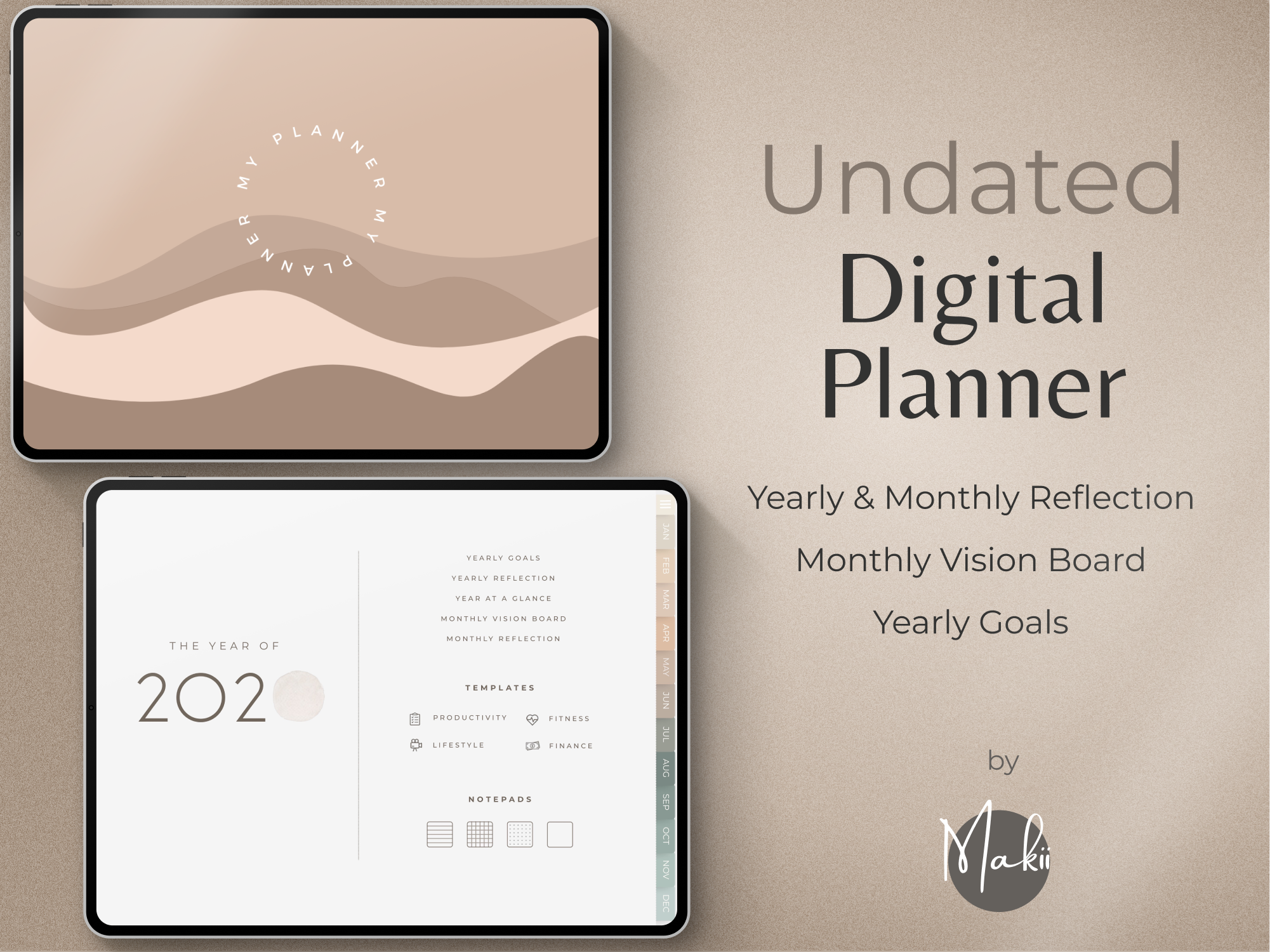 Undated Digital Planner Graphic by Makii · Creative Fabrica