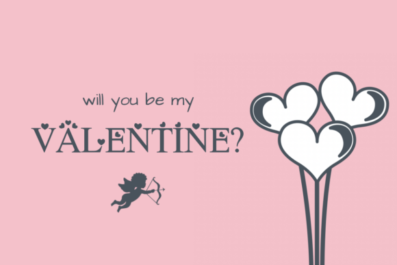Love Valentine Day Font PNG with transparent background - Preview 1