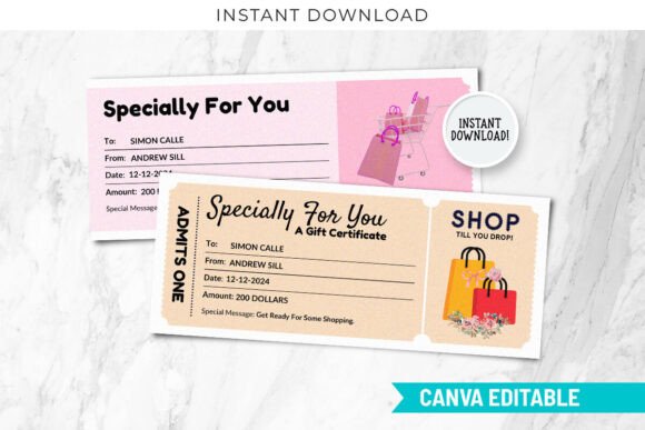 Shopping Spree Certificate Template