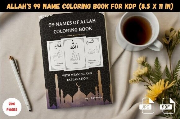 Allah's 99 Name Coloring Book for KDP