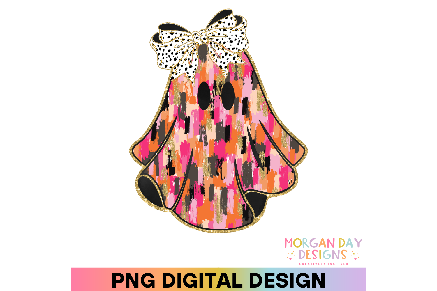 Brushstroke Coquette Gold Glitter Ghost Graphic by Morgan Day Designs ...