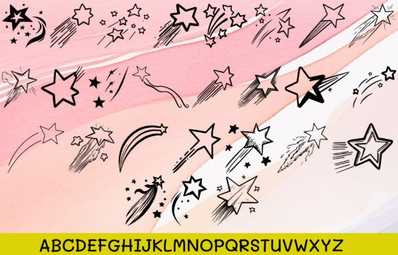Shooting Star Lover Font PNG with transparent background - Preview 1