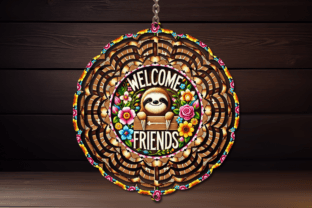 Sloth Welcome Friends Wind Spinner
