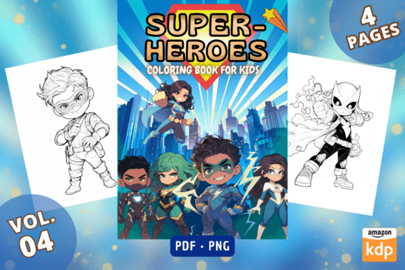 Superheroes Kids Coloring Book Vol 04 Graphic by Sahad Stavros Studio ...