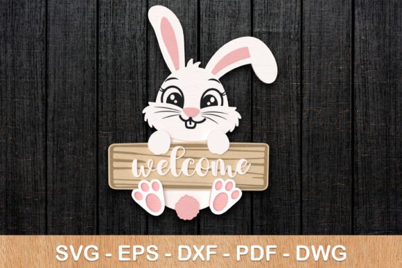Bunny Sign Store 9 Bunny Welcome Signs Designs & Graphics