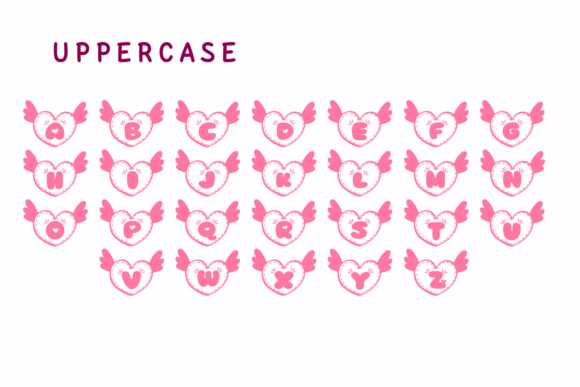 Heart with Wing Font - Preview 1