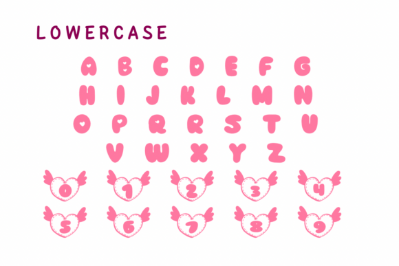 Heart with Wing Font - Preview 2