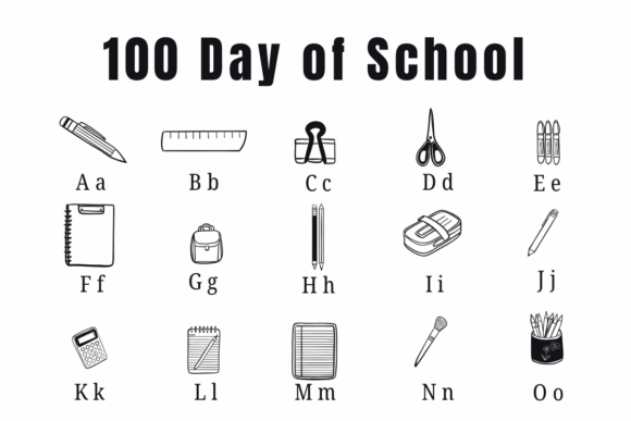 100 Day of School Font - Preview 1
