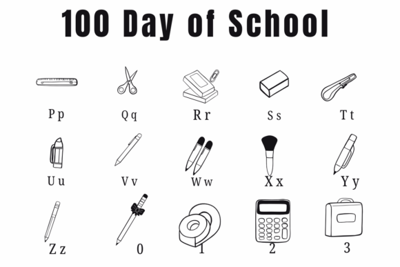 100 Day of School Font - Preview 2