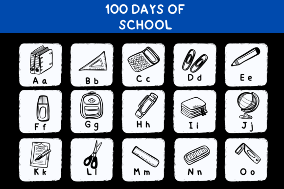 100 Days of School Doodle Font - Preview 1