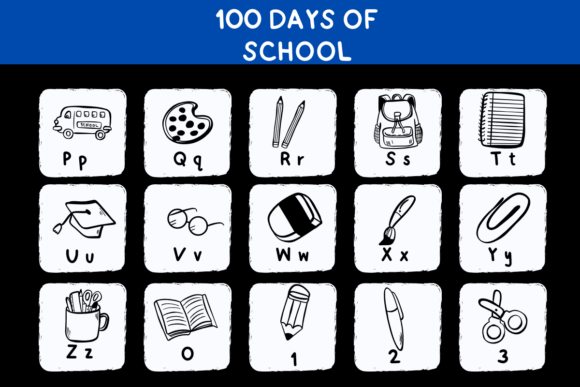 100 Days of School Doodle Font - Preview 2