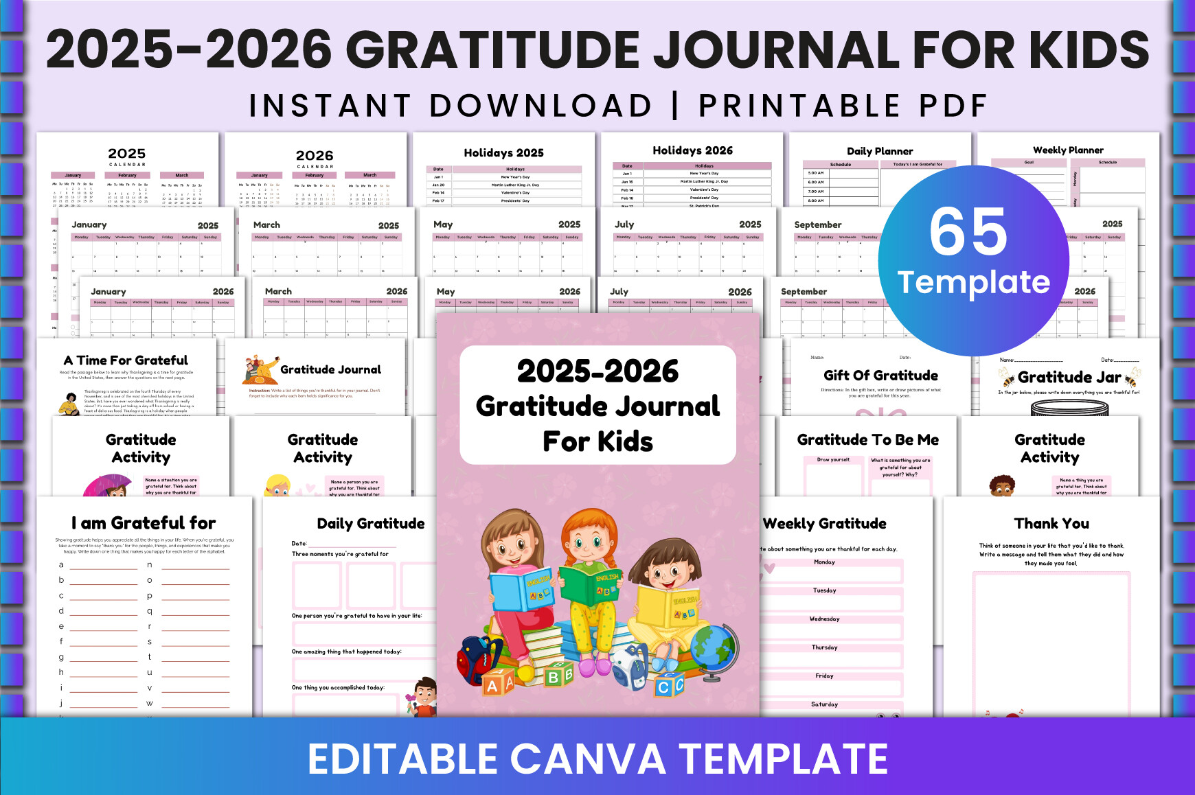 2025-2026 Gratitude Journal for Kids Graphic by Shumaya · Creative Fabrica