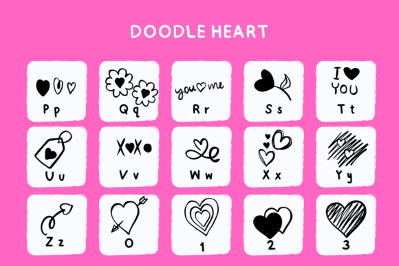 Doodle Love Font PNG with transparent background - Preview 5
