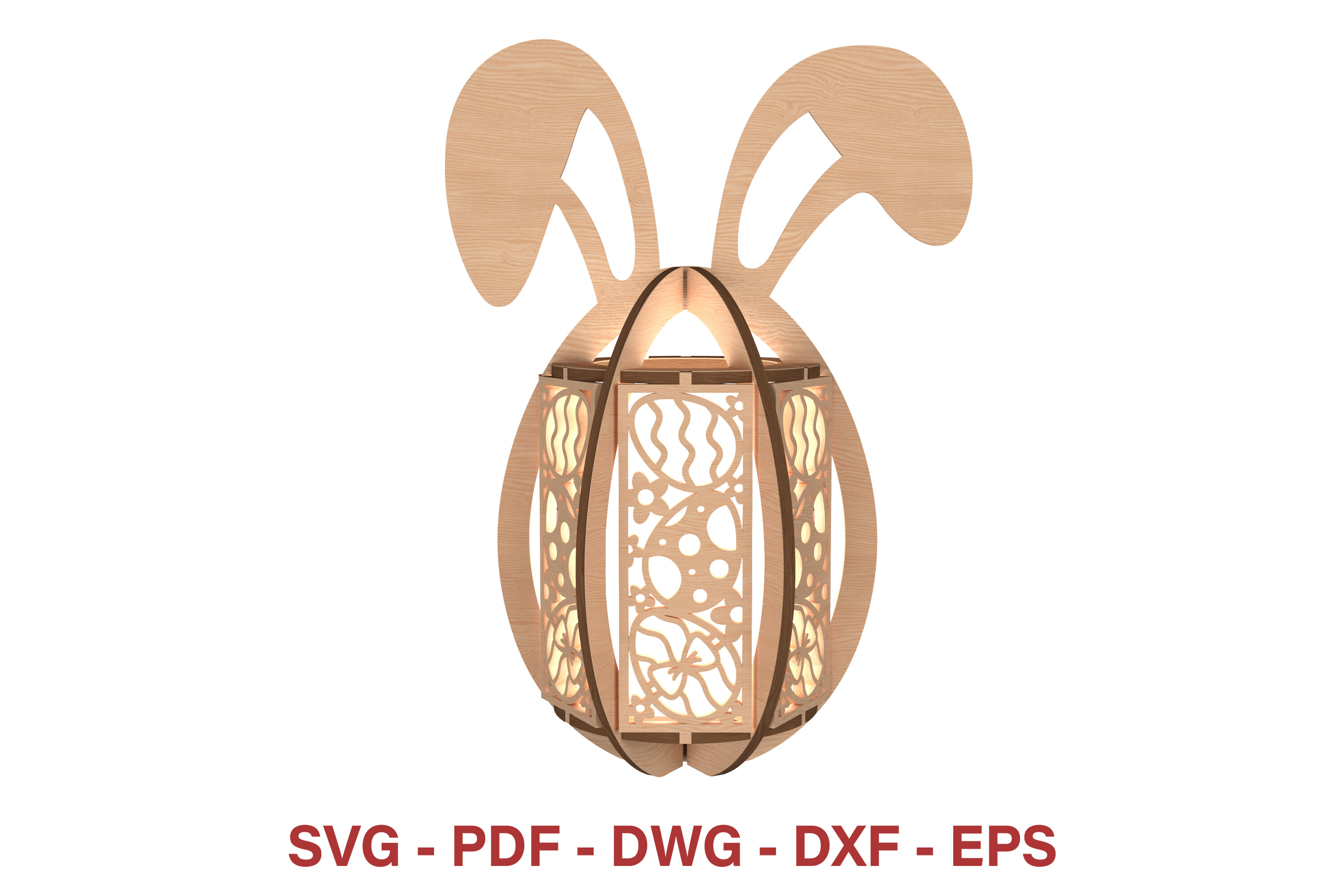 Easter Bunny Egg Lantern Laser Cut · Creative Fabrica