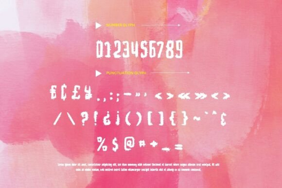 Hanoves Textured Font PNG with transparent background - Preview 2