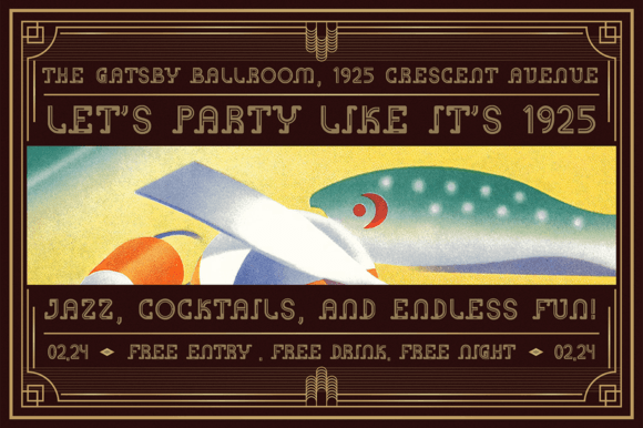 Inline Heritage - Art Deco Font PNG with transparent background - Preview 4