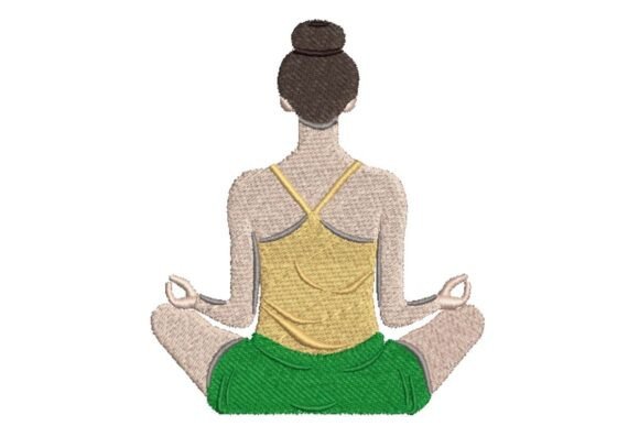 Meditation Pose Embroidery